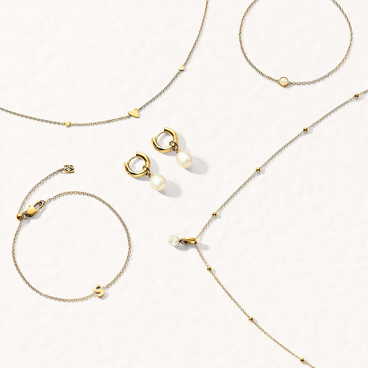 Initial & Pearl Bracelet Set (Gold) sold by Abbott Lyon product image thumbnail 4