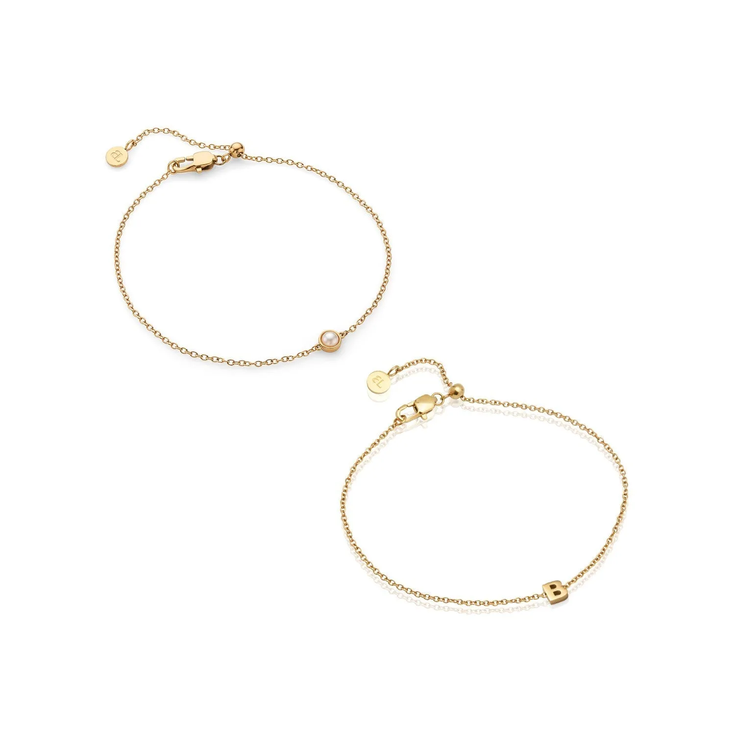 Initial & Pearl Bracelet Set (Gold) sold by Abbott Lyon