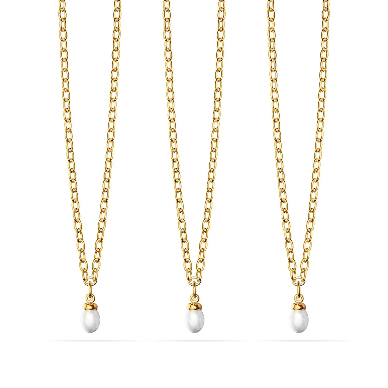 Pearl Drop Huggie Earring Set (Silver) sold by Abbott Lyon product image thumbnail 2