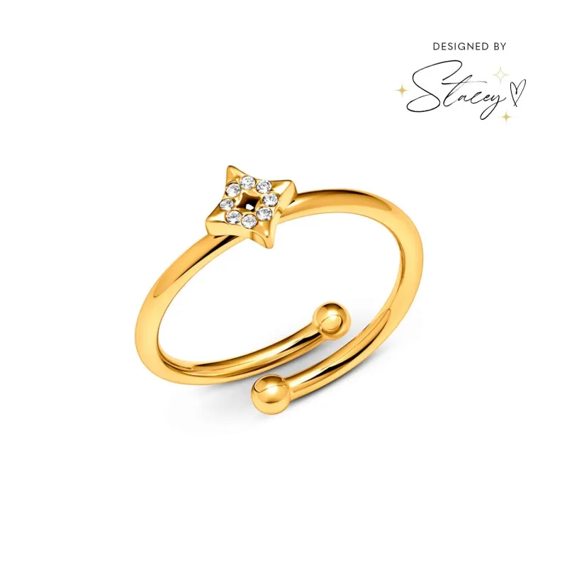 Moon and Back Star Ring (Gold) sold by Abbott Lyon