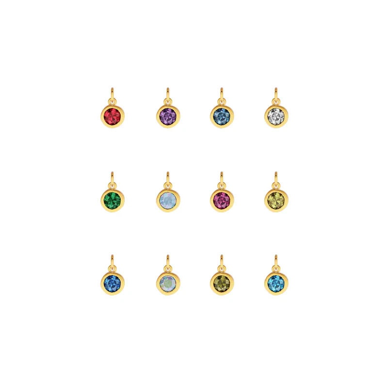 Made Mine Fine Charm - Molten Round Birthstone (Gold) sold by Abbott Lyon