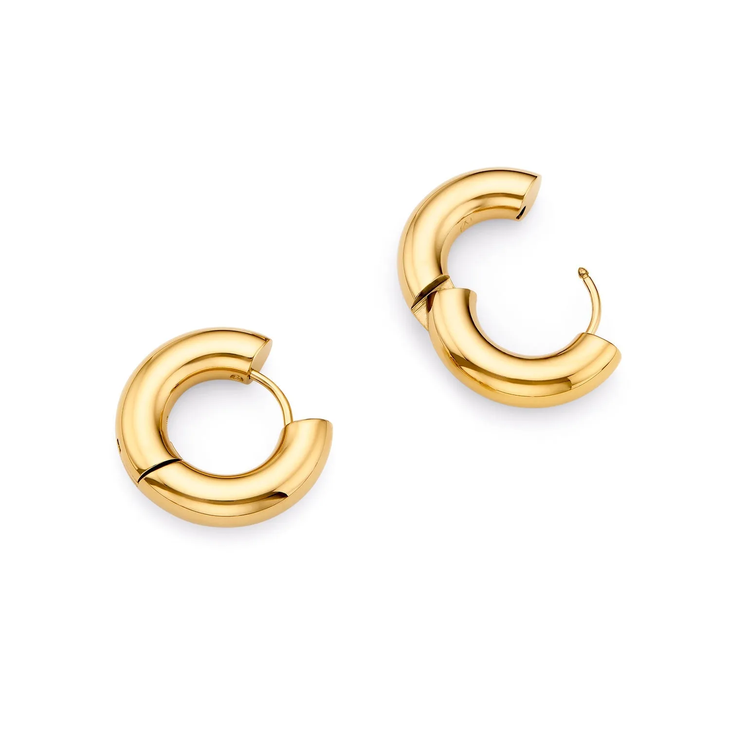 Small Chunky Huggie Hoop Earrings (Gold) sold by Abbott Lyon product image thumbnail 4