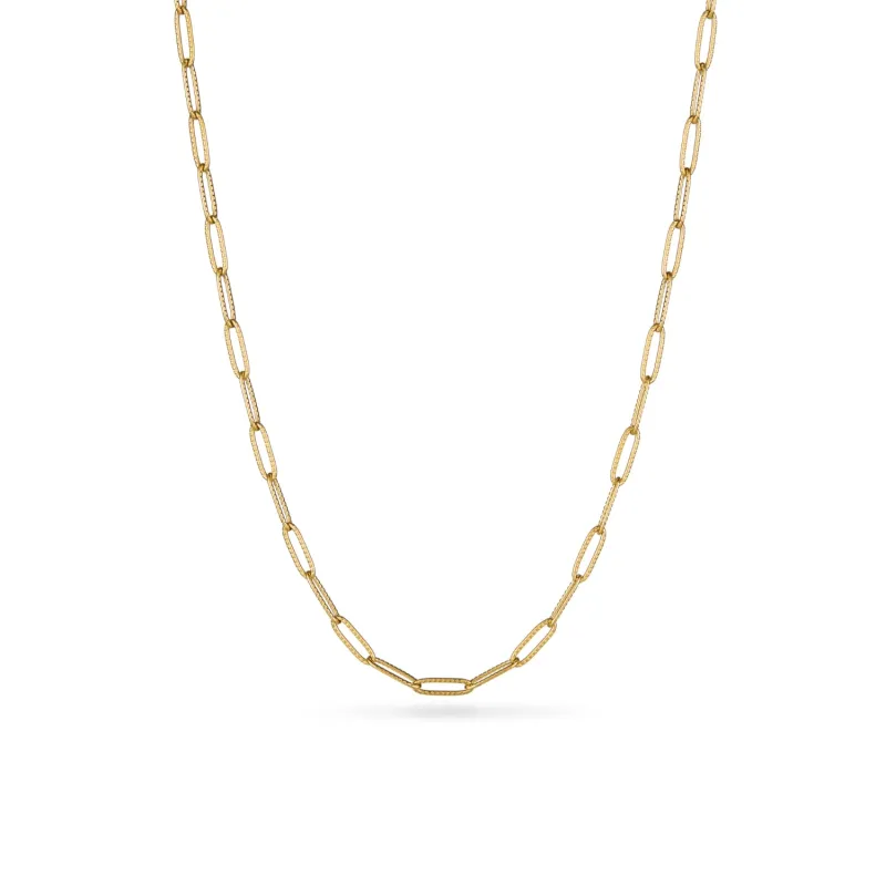 Paperclip Chain Necklace (Gold) - 16 - 18 in made by Abbott Lyon