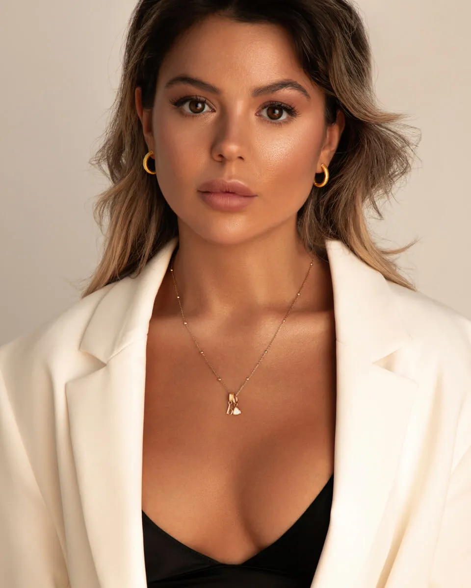 Lowercase Initial Sphere Chain Necklace (Rose Gold) sold by Abbott Lyon product image thumbnail 5