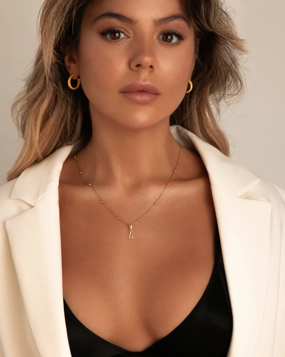 Lowercase Initial Sphere Chain Necklace (Rose Gold) sold by Abbott Lyon product image thumbnail 3