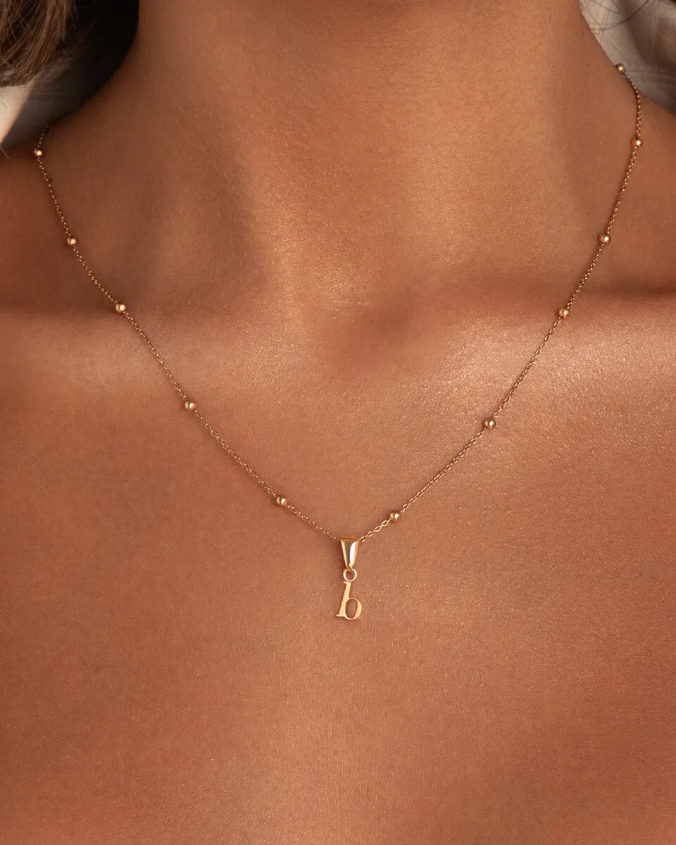 Lowercase Initial Sphere Chain Necklace (Rose Gold) sold by Abbott Lyon product image thumbnail 2