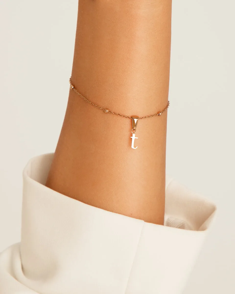 Lowercase Initial Sphere Chain Bracelet (Rose Gold) sold by Abbott Lyon product image thumbnail 2