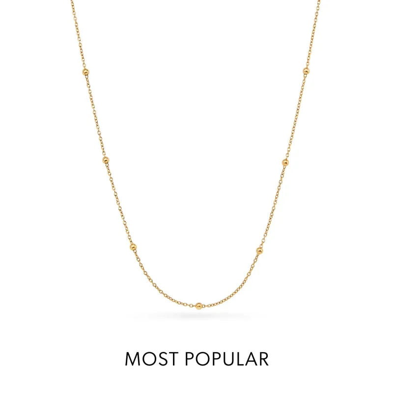 Layering Sphere Chain Necklace 16-18 in (Gold) made by Abbott Lyon