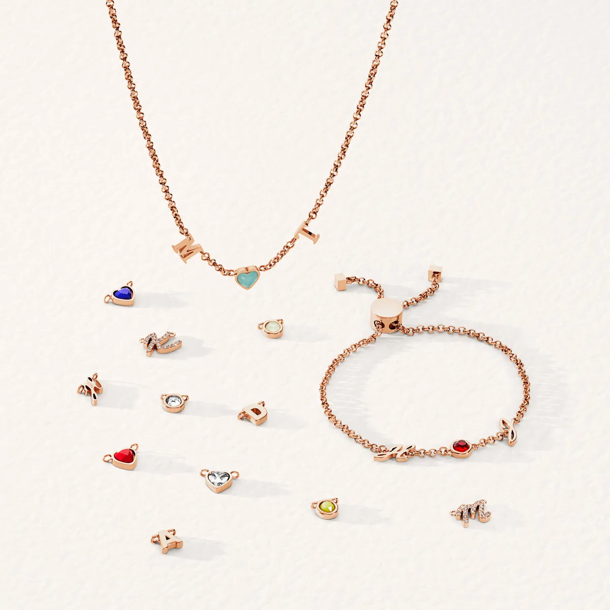 Made Mine Initials & Birthstone Bracelet (Rose Gold) sold by Abbott Lyon product image thumbnail 5