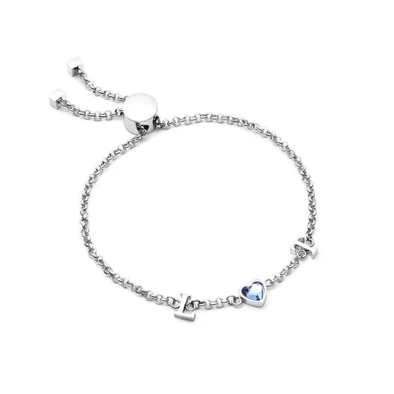 Made Mine Initials & Birthstone Bracelet (Silver) sold by Abbott Lyon
