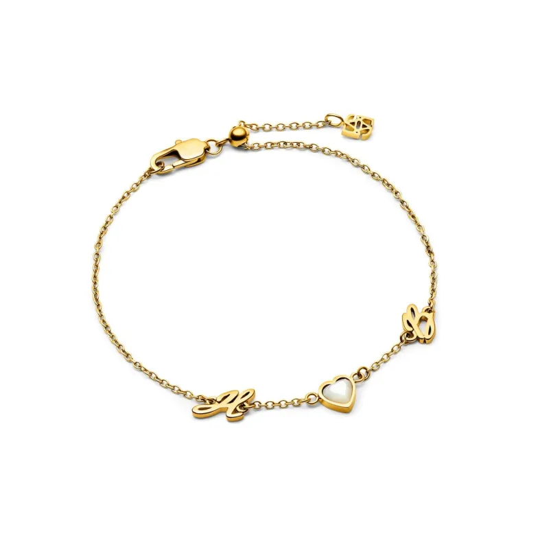 Made Mine Initials & Birthstone Bracelet (Gold) sold by Abbott Lyon