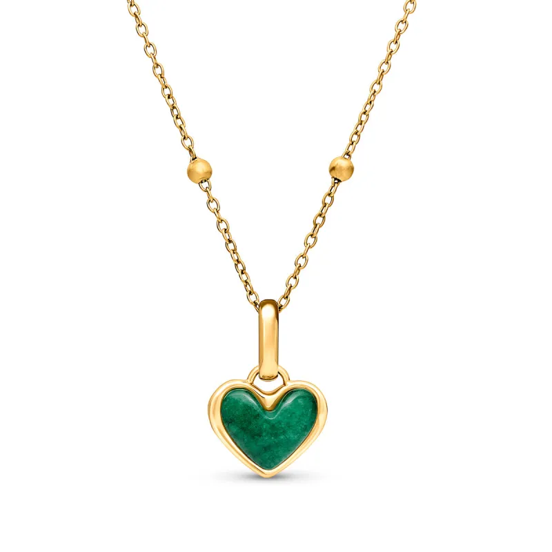 Green Quartz Heart Necklace (Gold) sold by Abbott Lyon