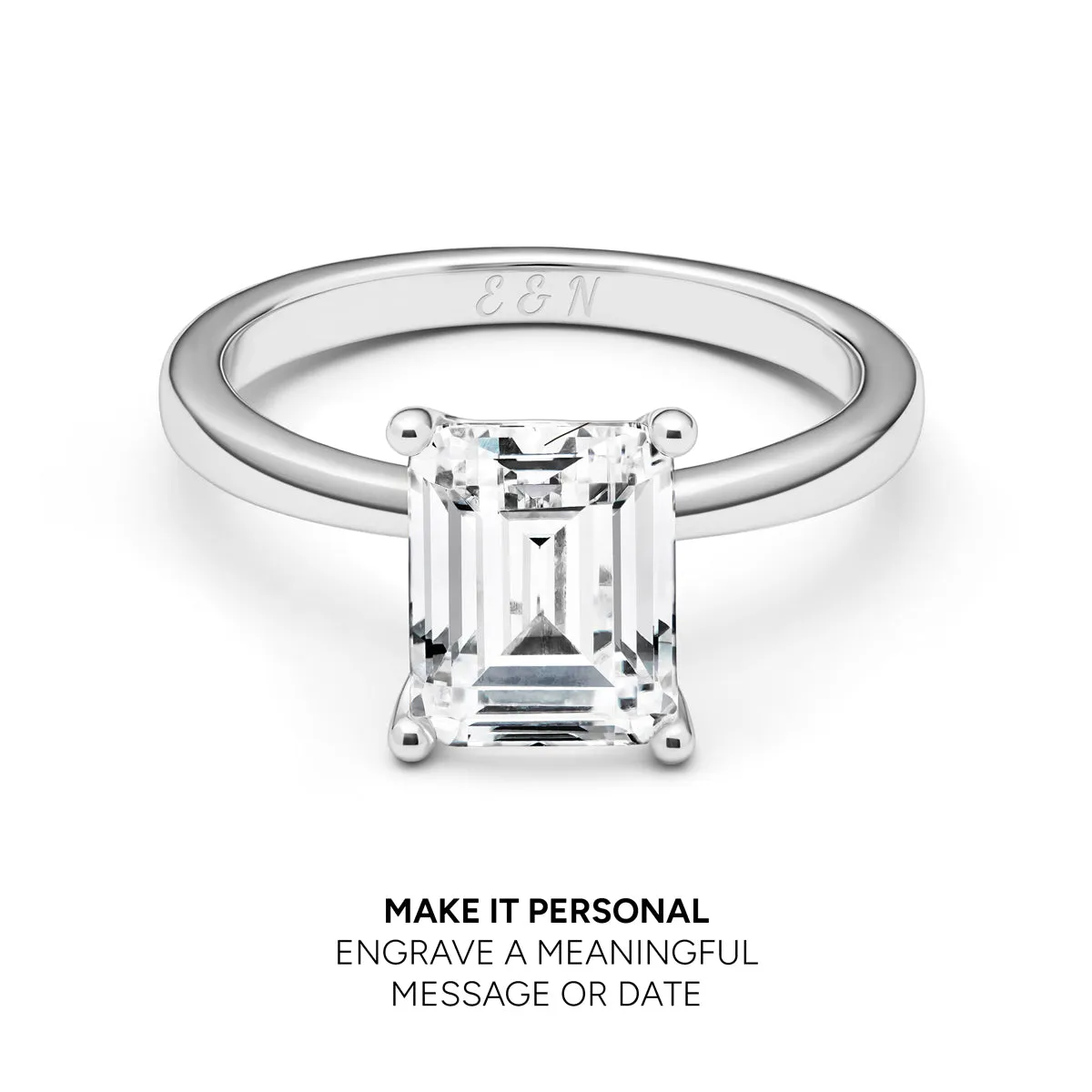 Emerald Cut Solitaire Ring 2ct (Silver) sold by Abbott Lyon product image thumbnail 4