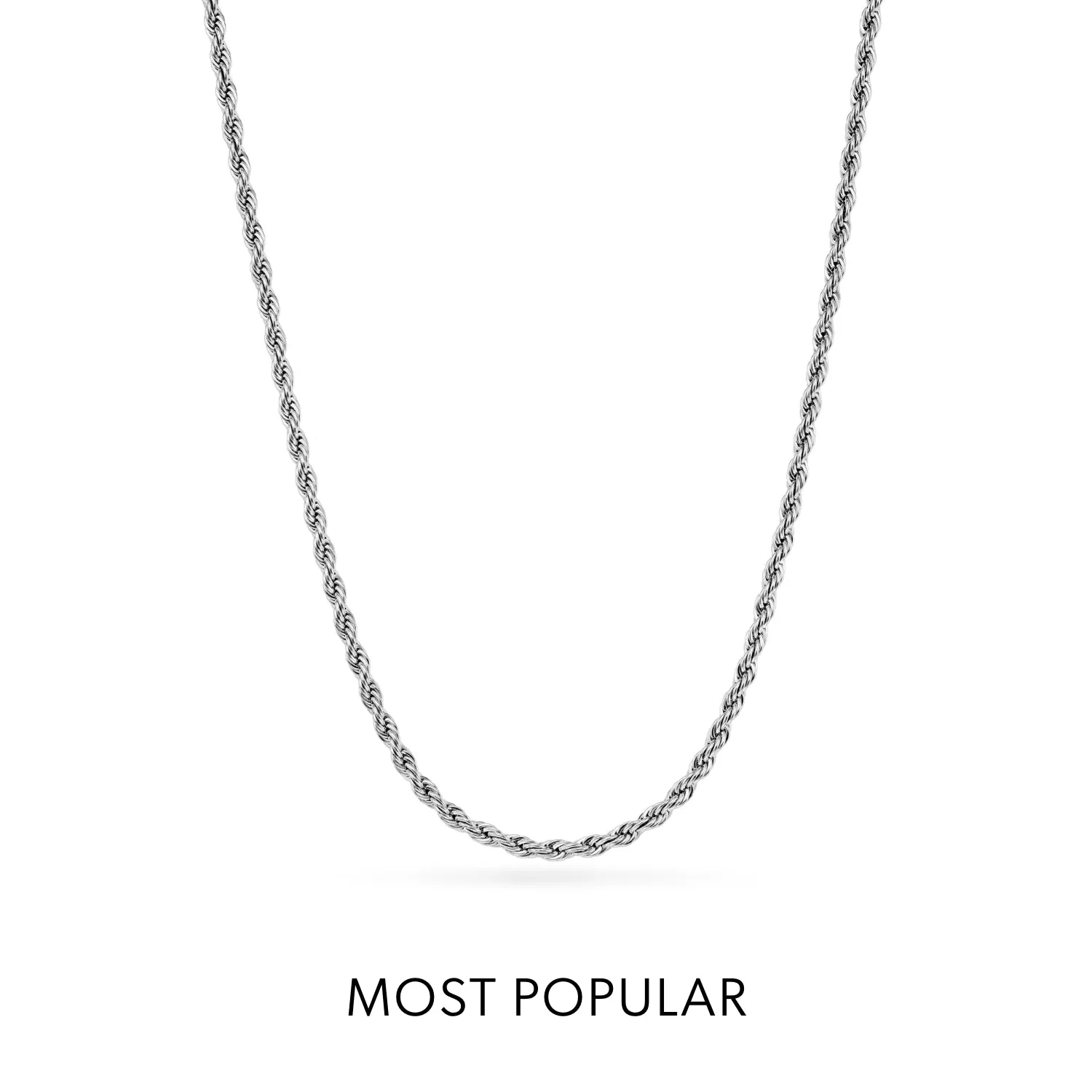 Layering Small Rope Chain Necklace (Silver) sold by Abbott Lyon product image thumbnail 3