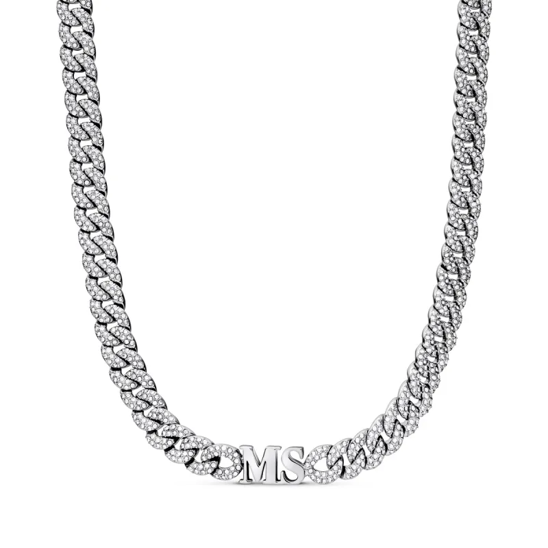 Gala Pavé Initial Choker (Silver) sold by Abbott Lyon