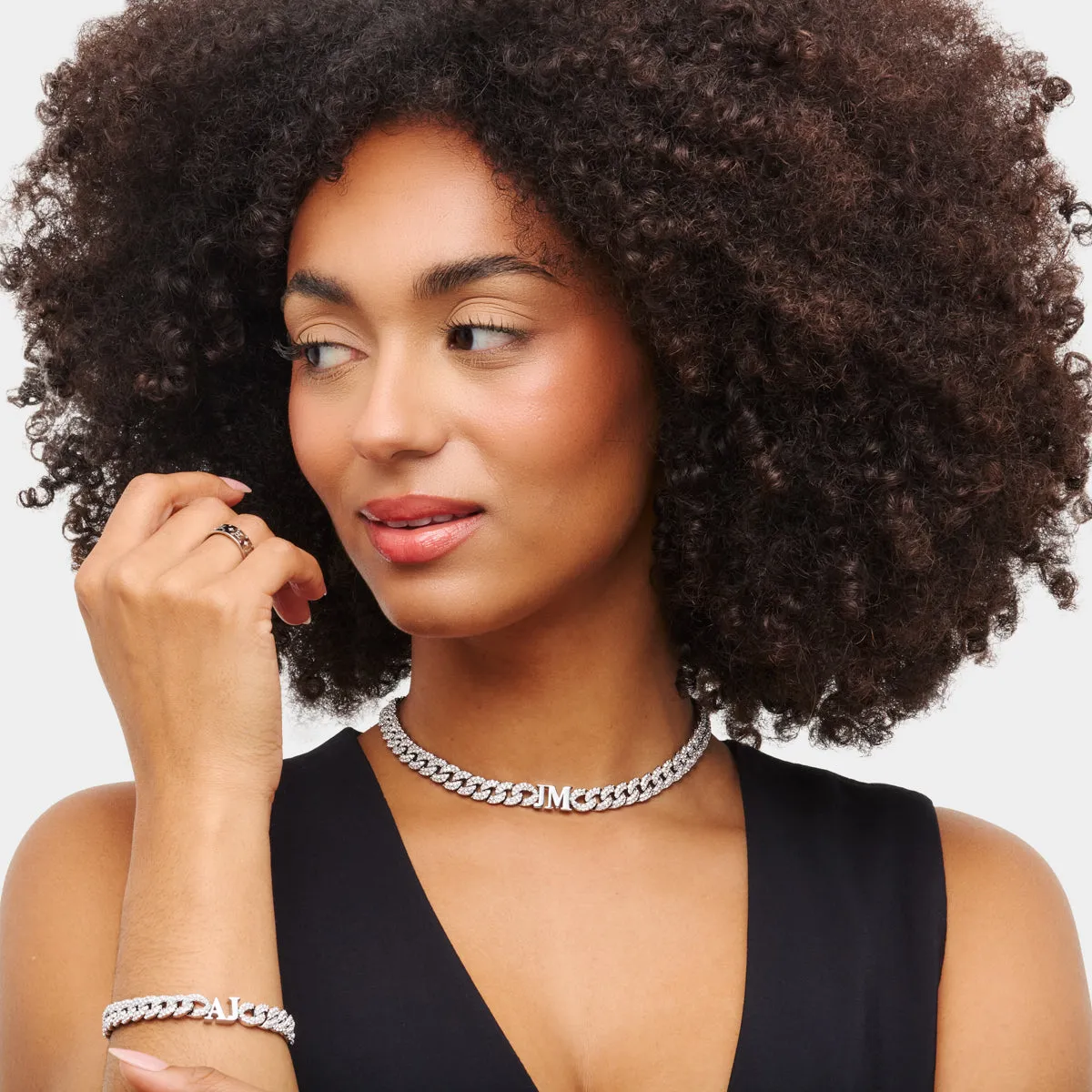 Gala Pavé Initial Choker (Silver) sold by Abbott Lyon product image thumbnail 3