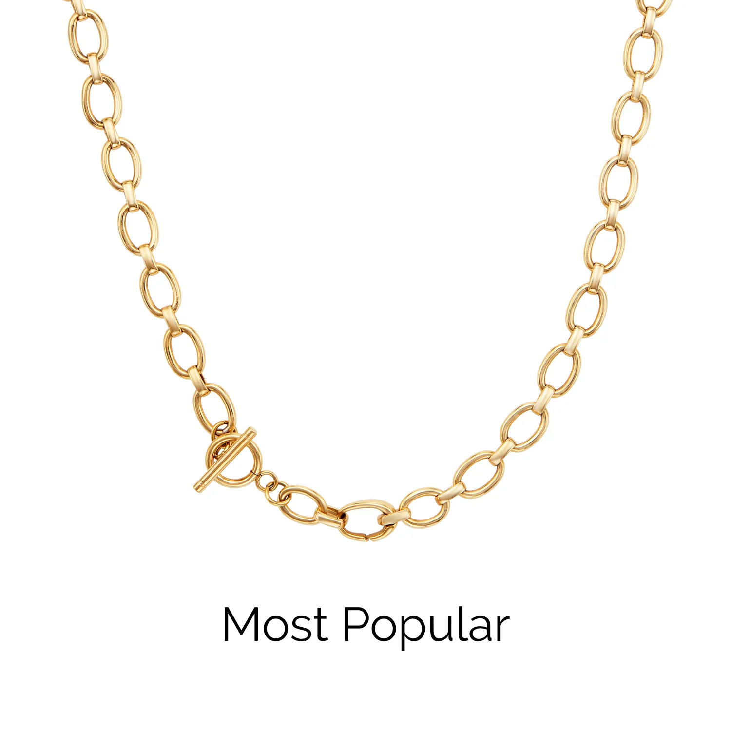 Layering Oval Link Chain Necklace (Gold) sold by Abbott Lyon product image thumbnail 3
