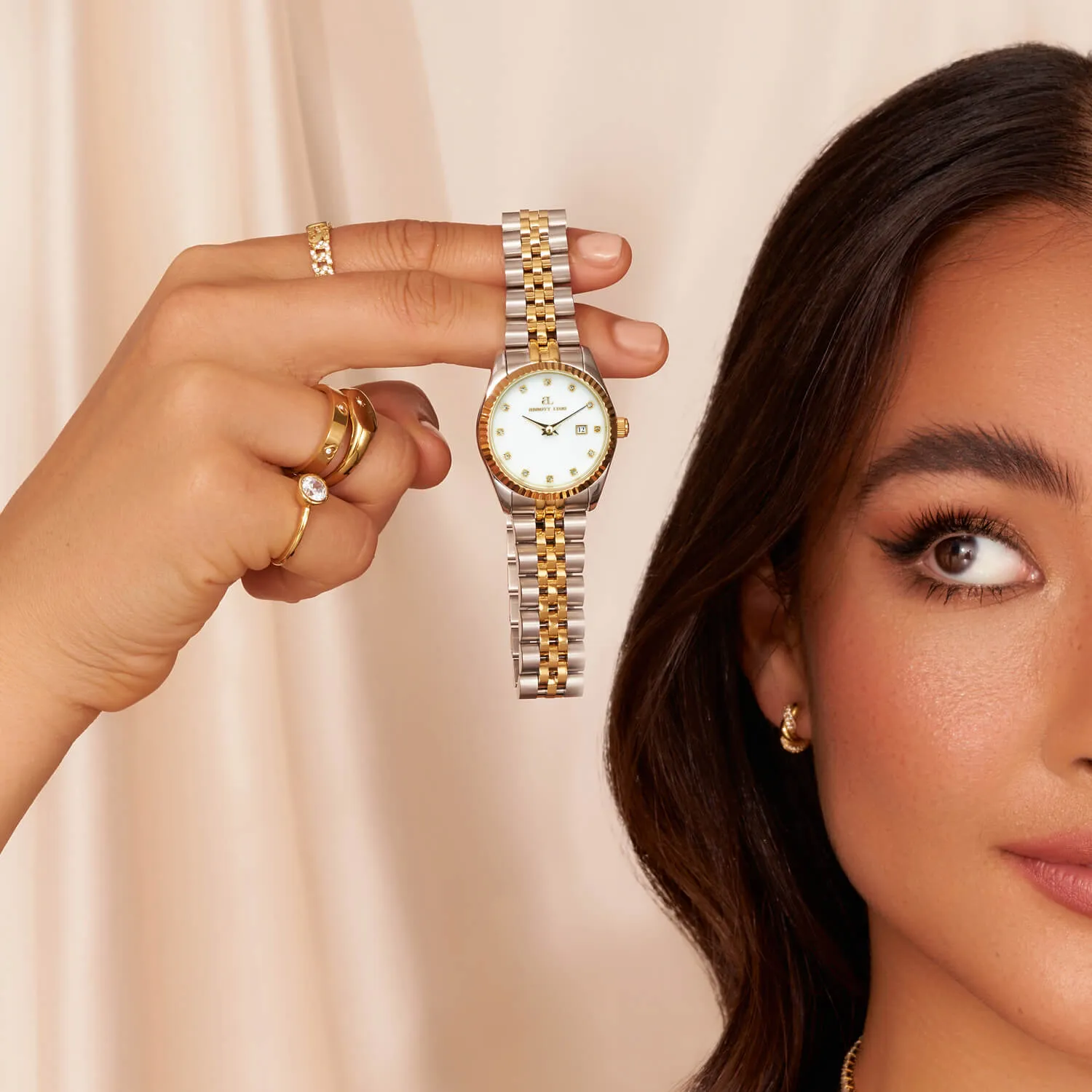 Pearl Belgravia & Crystal Heart Bangle Set (Silver) sold by Abbott Lyon product image thumbnail 5