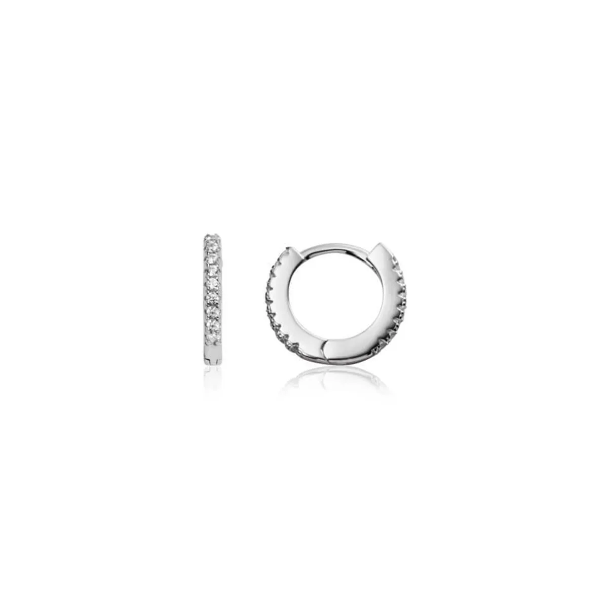 Moon and Back Moon Huggie Earring Set (Silver) sold by Abbott Lyon product image thumbnail 5