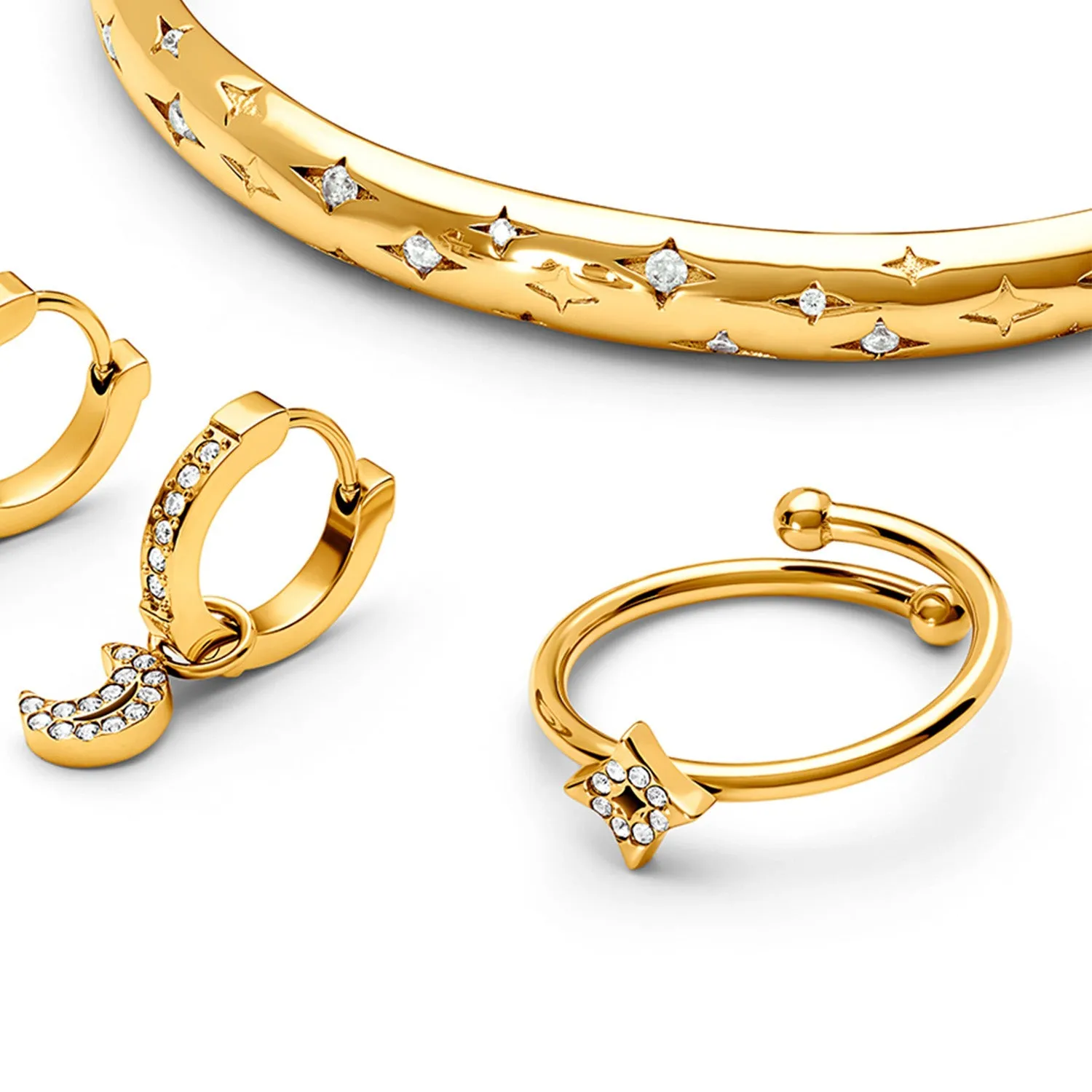 Moon and Back Moon and Star Ring Set (Gold) sold by Abbott Lyon product image thumbnail 5
