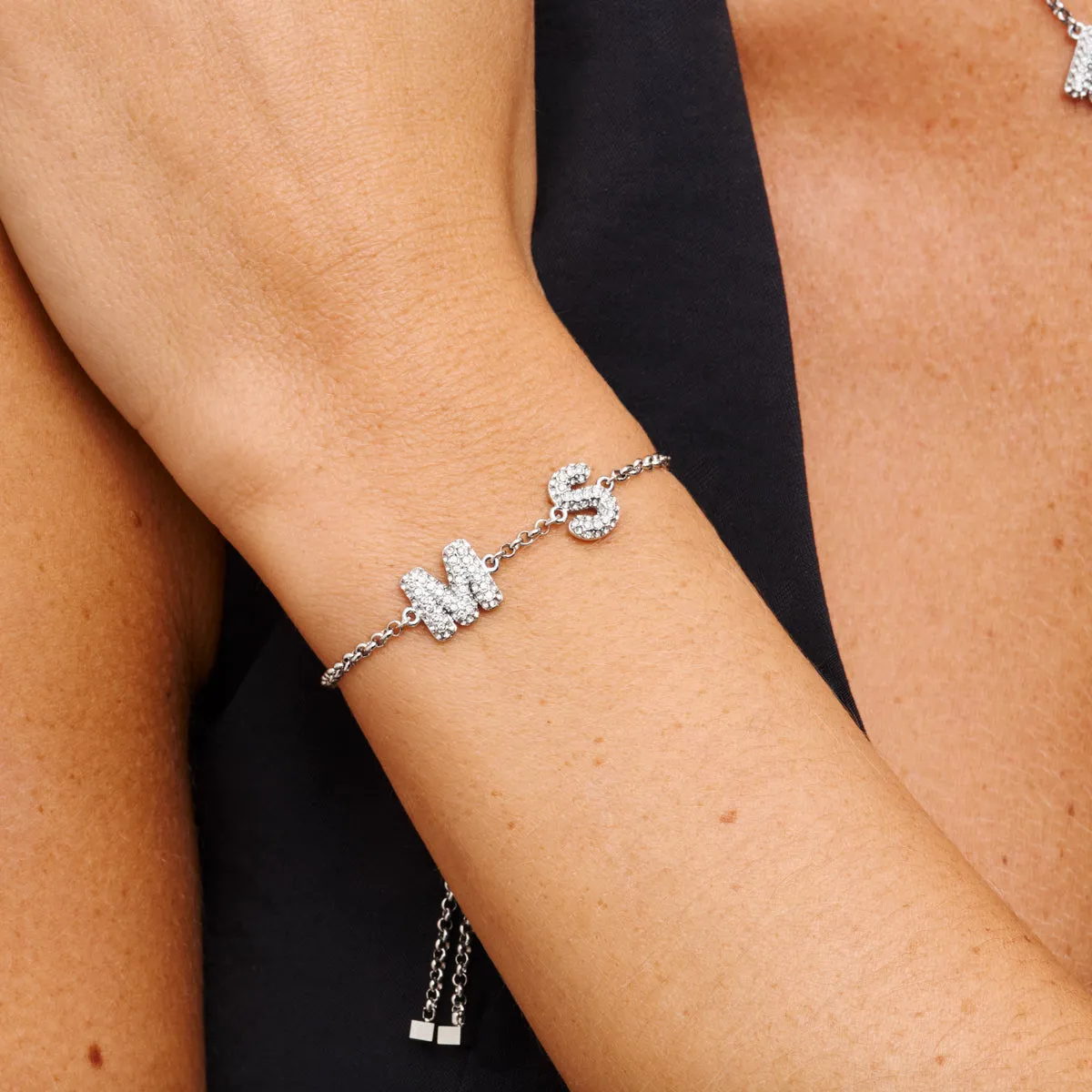Spotlight Pave Bubble Name Bracelet (Silver) sold by Abbott Lyon product image thumbnail 3