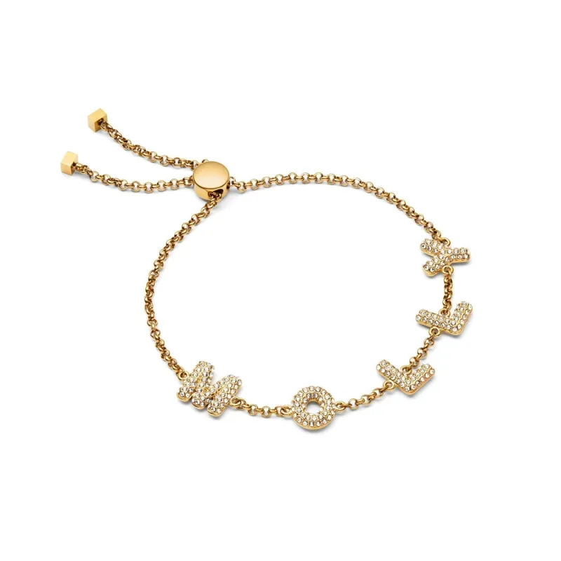 Spotlight Pavé Bubble Name Bracelet (Gold) sold by Abbott Lyon