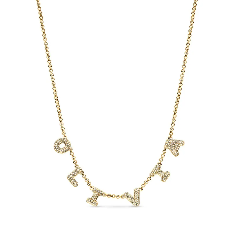 Spotlight Pavé Bubble Name Necklace (Gold) sold by Abbott Lyon