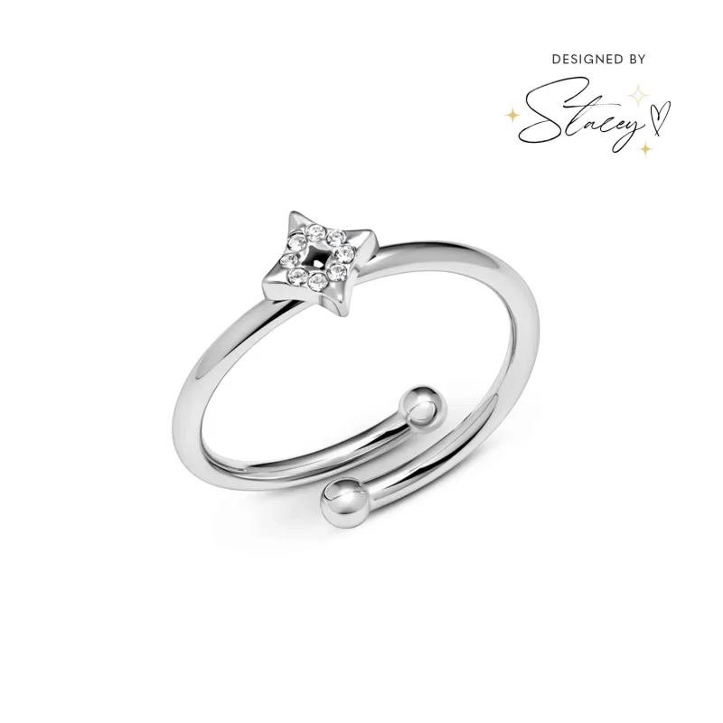 Moon and Back Star Ring (Silver) sold by Abbott Lyon