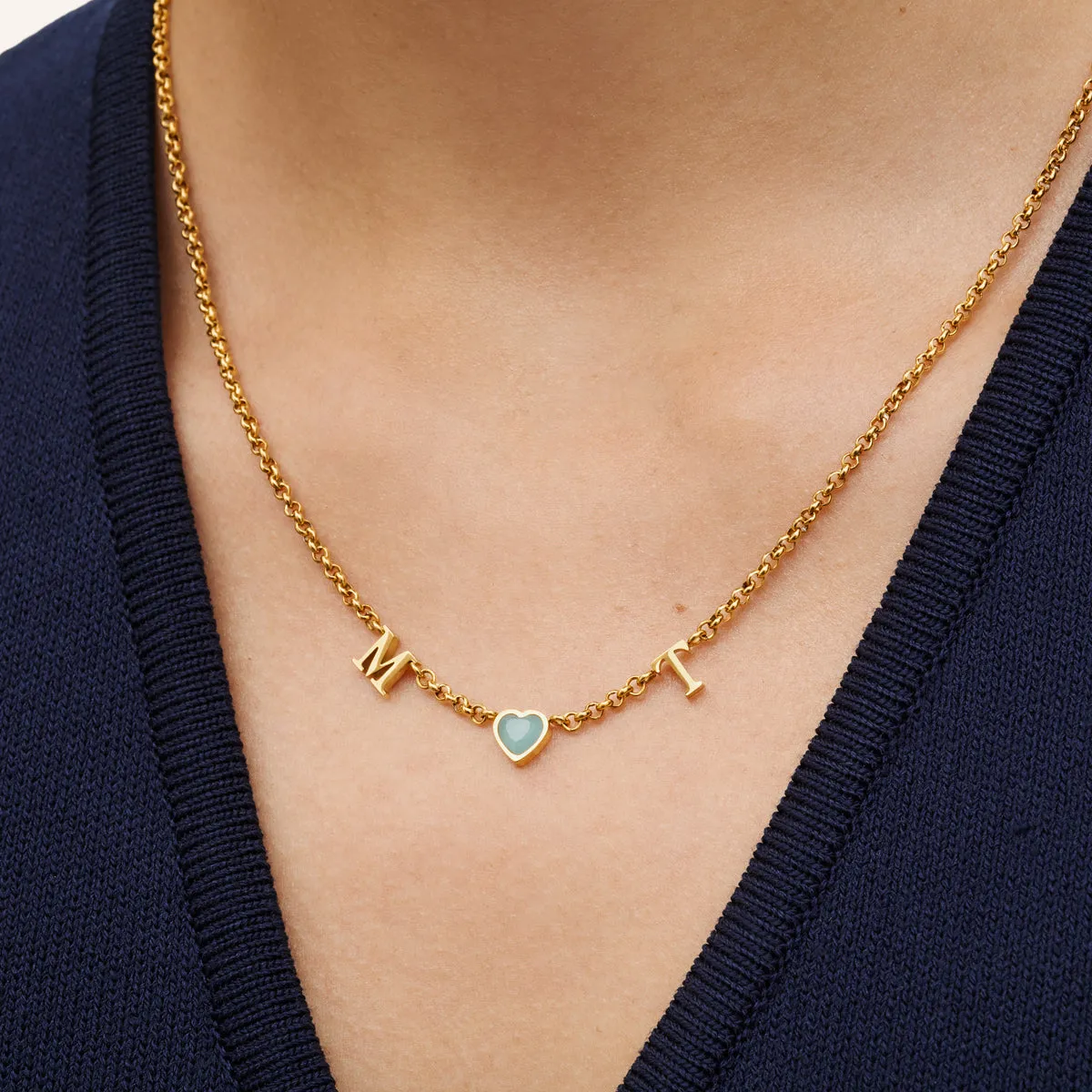 Made Mine Initials & Birthstone Necklace (Gold) sold by Abbott Lyon product image thumbnail 2