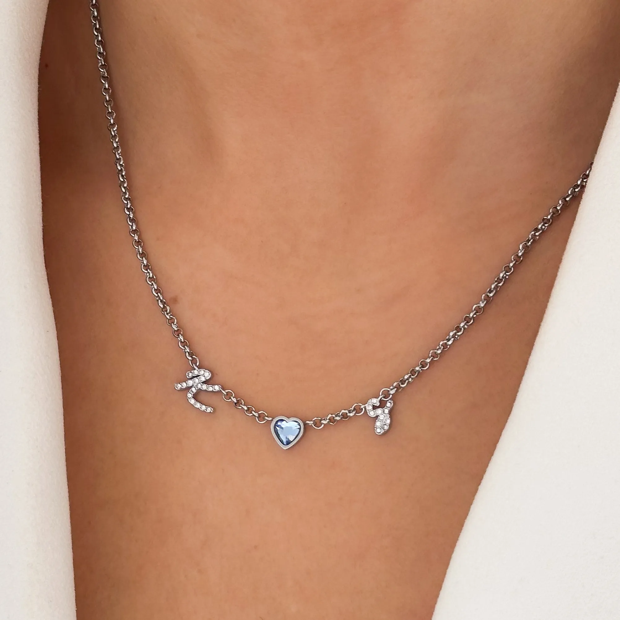 Made Mine Initials & Birthstone Necklace (Silver) sold by Abbott Lyon product image thumbnail 4