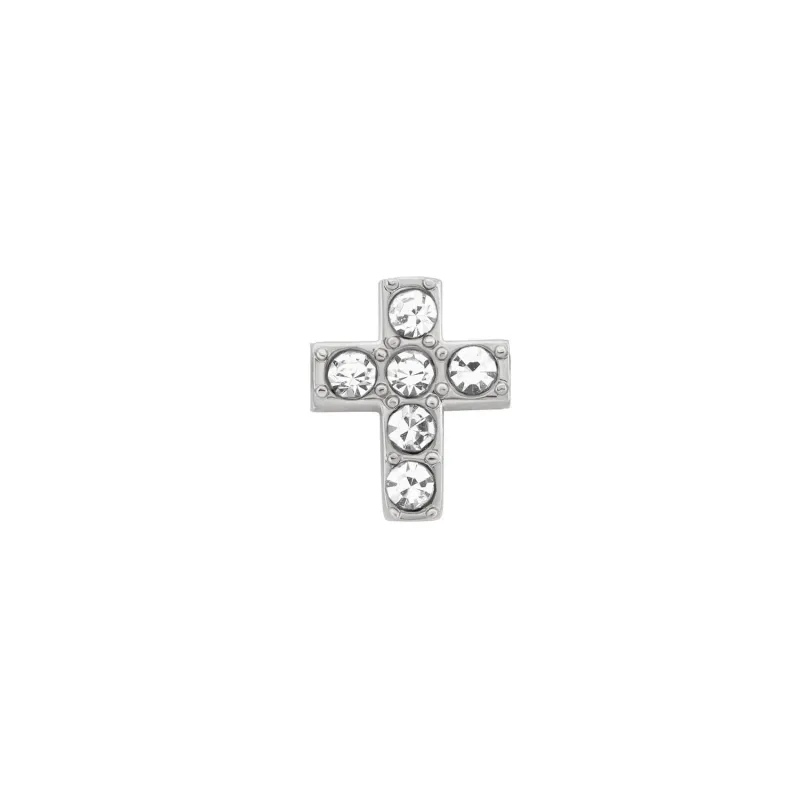 Made Mine Charms - Crystal Cross Charm (Silver) sold by Abbott Lyon