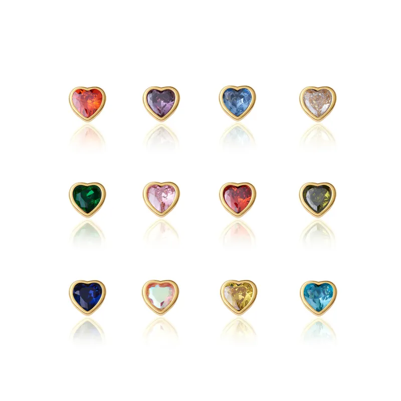 Fixed Charm - Heart Birthstone Charms (Gold) sold by Abbott Lyon