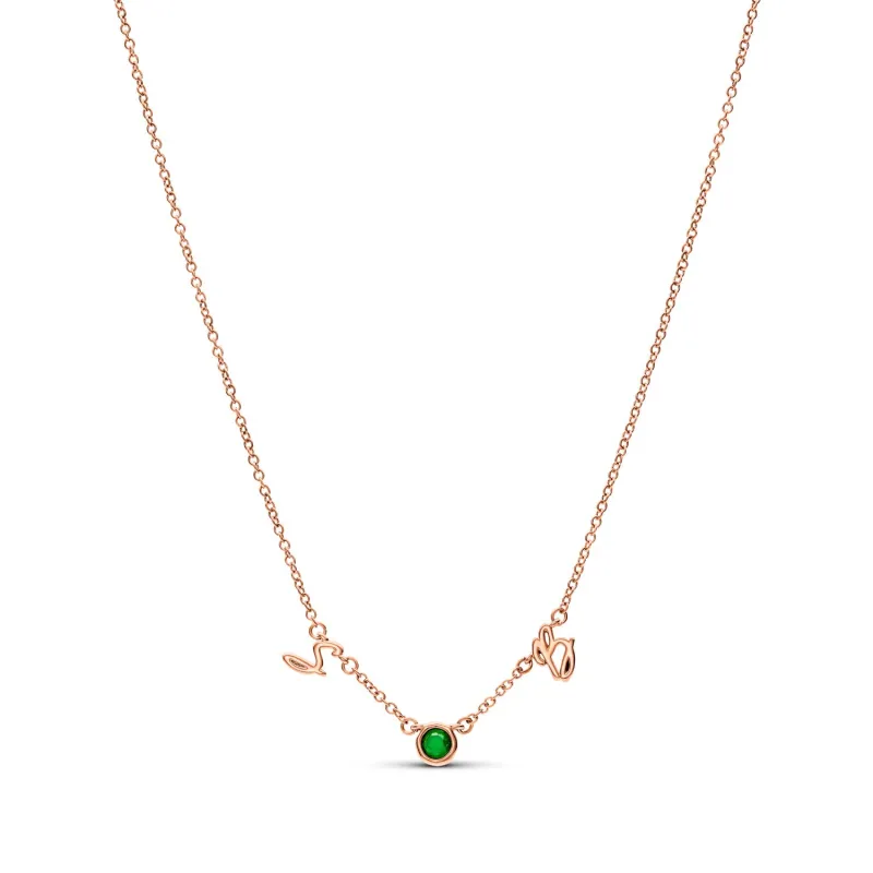 Made Mine Initials & Birthstone Necklace (Rose Gold) sold by Abbott Lyon