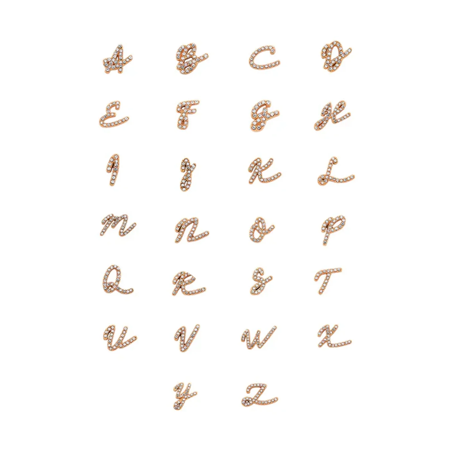 Made Mine Charms - Pavé Script Initial Charms (Rose Gold) sold by Abbott Lyon