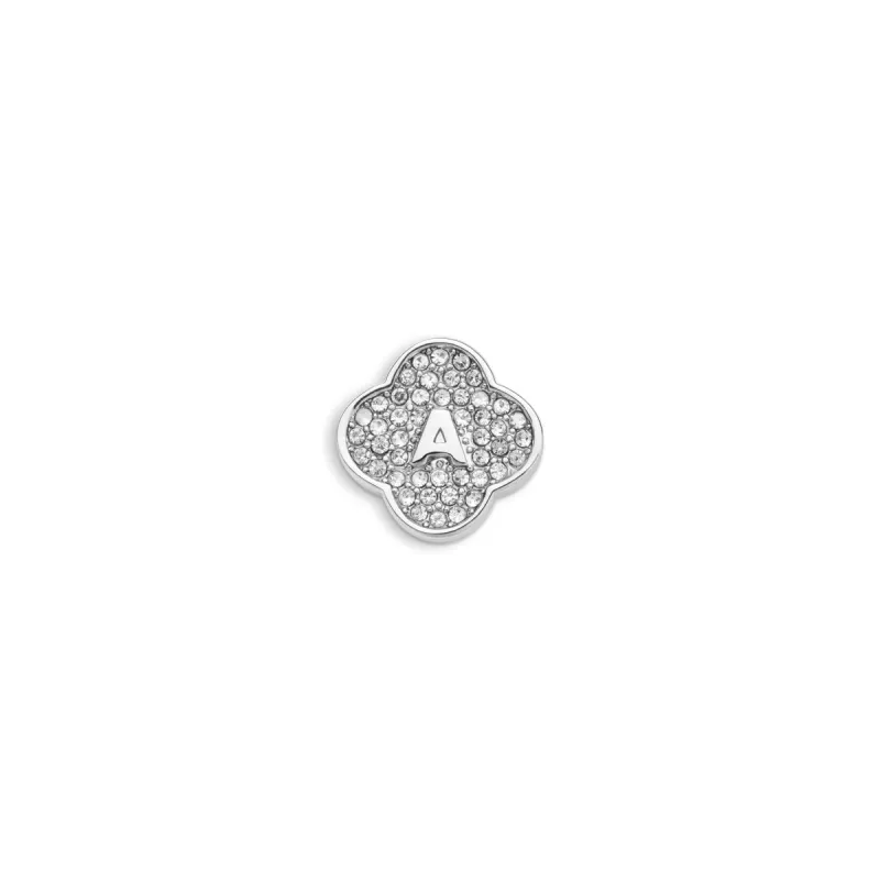 Shimmer Pavé Clover Charms (Silver) - Initials sold by Abbott Lyon
