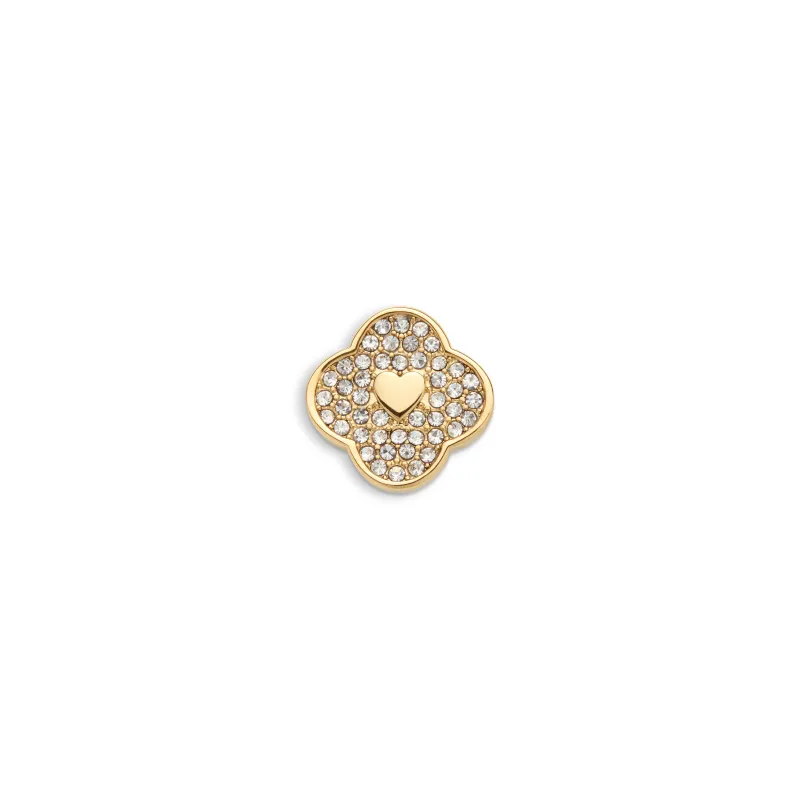 Shimmer Pavé Clover Charms (Gold) - Heart sold by Abbott Lyon