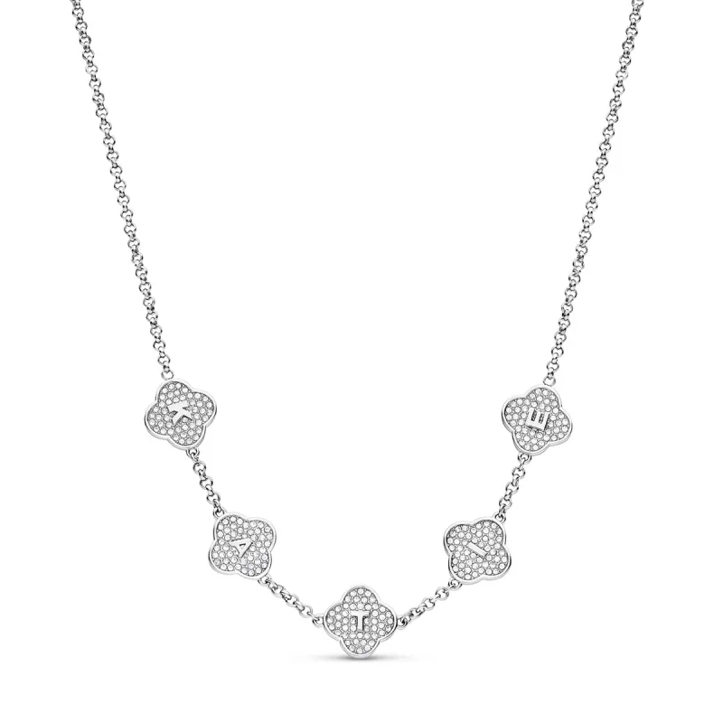Shimmer Pavé Clover Necklace (Silver) sold by Abbott Lyon