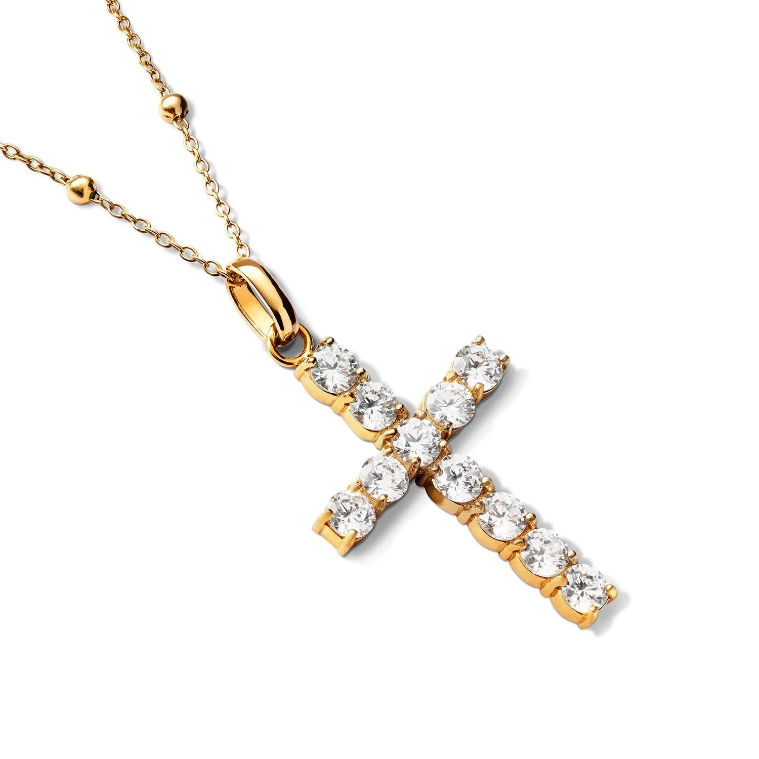 La Croix Crystal Cross Necklace (Gold) sold by Abbott Lyon product image thumbnail 4