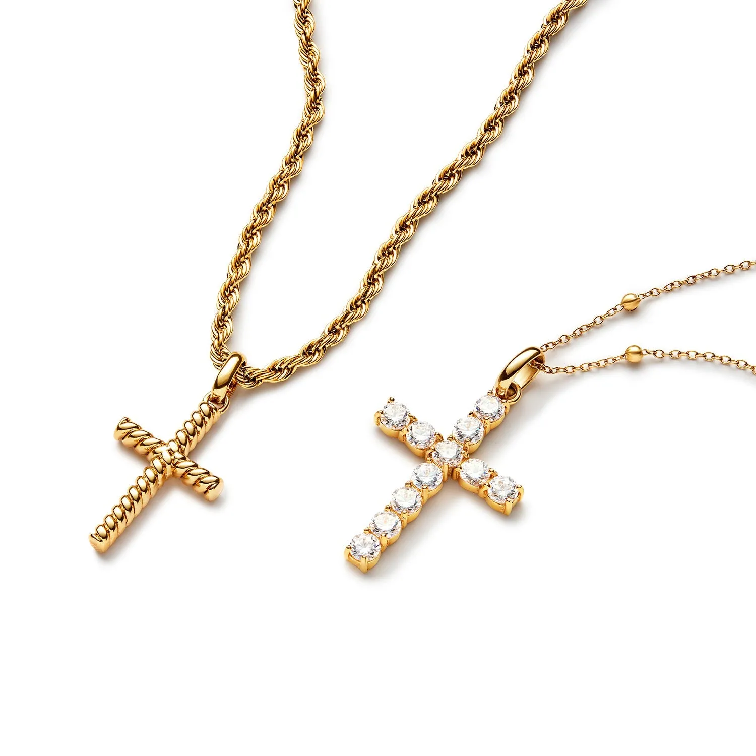 La Croix Crystal Cross Necklace (Gold) sold by Abbott Lyon product image thumbnail 5