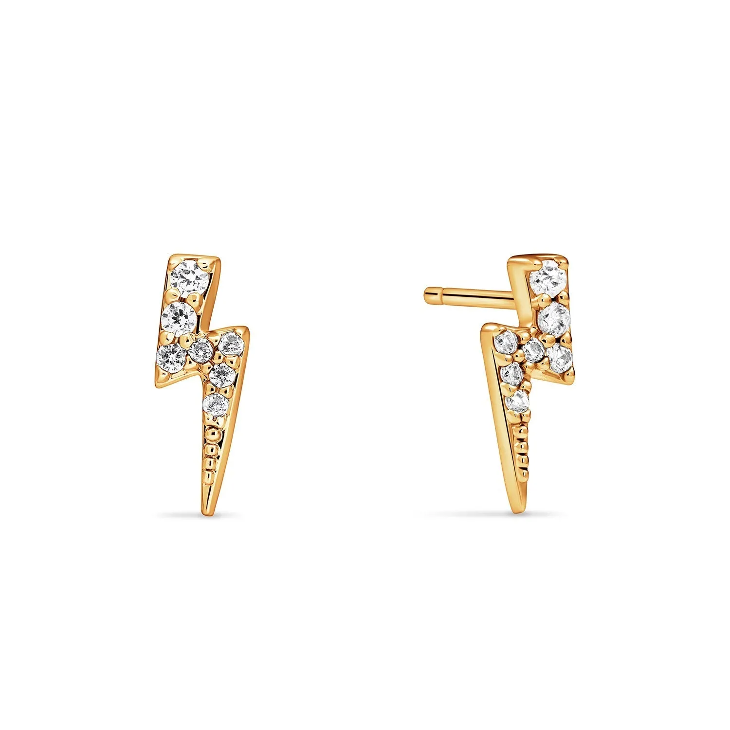 Strike Twice Lightning Bolt Earrings (Gold) sold by Abbott Lyon