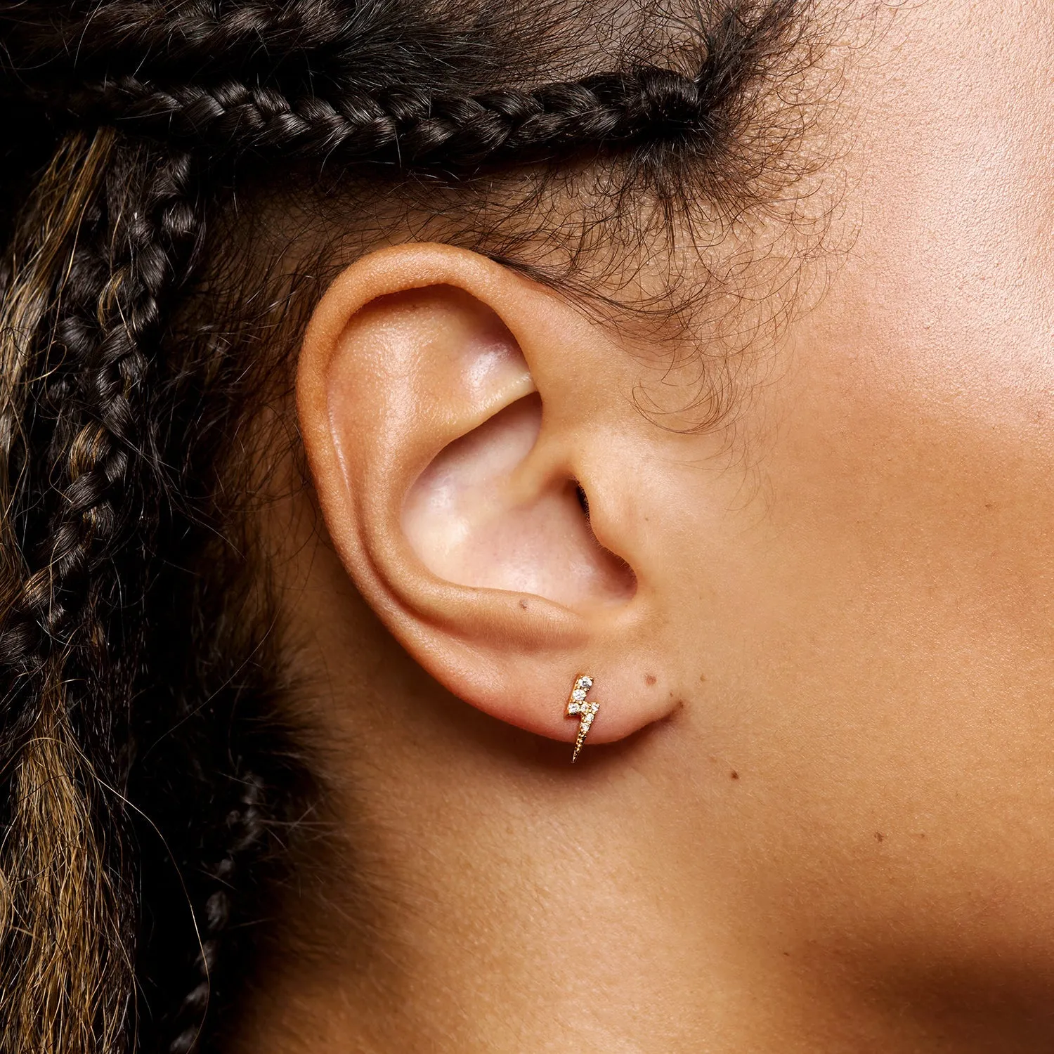 Strike Twice Lightning Bolt Earrings (Gold) sold by Abbott Lyon product image thumbnail 2