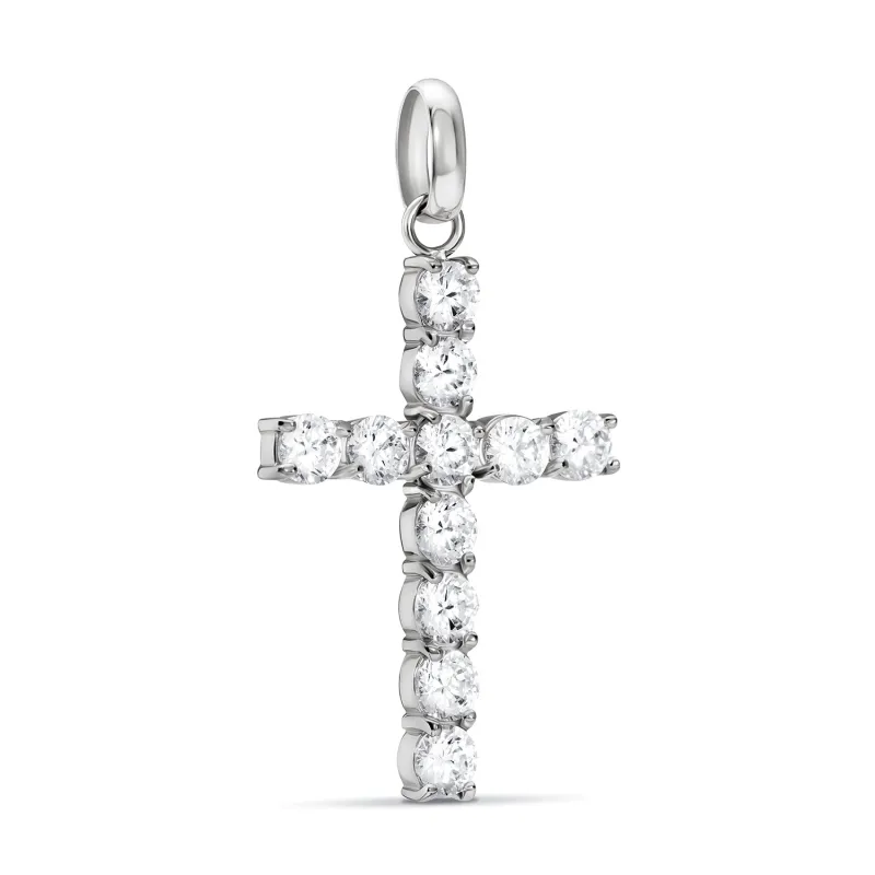 La Croix Crystal Cross Pendant (Silver) made by Abbott Lyon