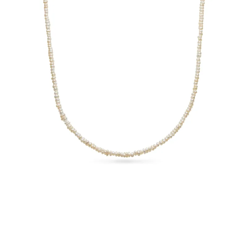 Layering Mini Pearl Beaded Chain Necklace (Silver) sold by Abbott Lyon