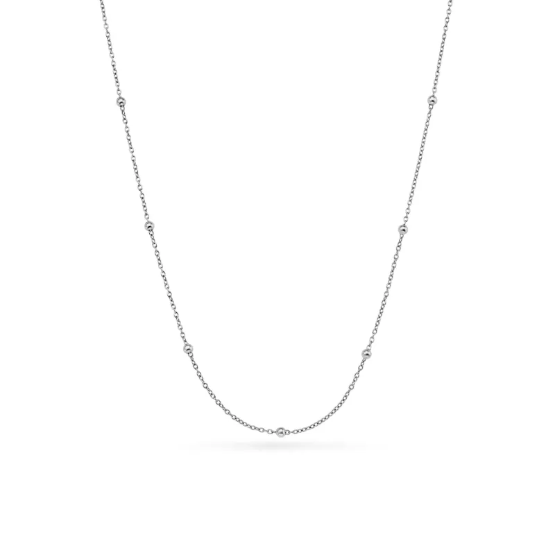 Layering Sphere Chain Necklace (Silver) made by Abbott Lyon