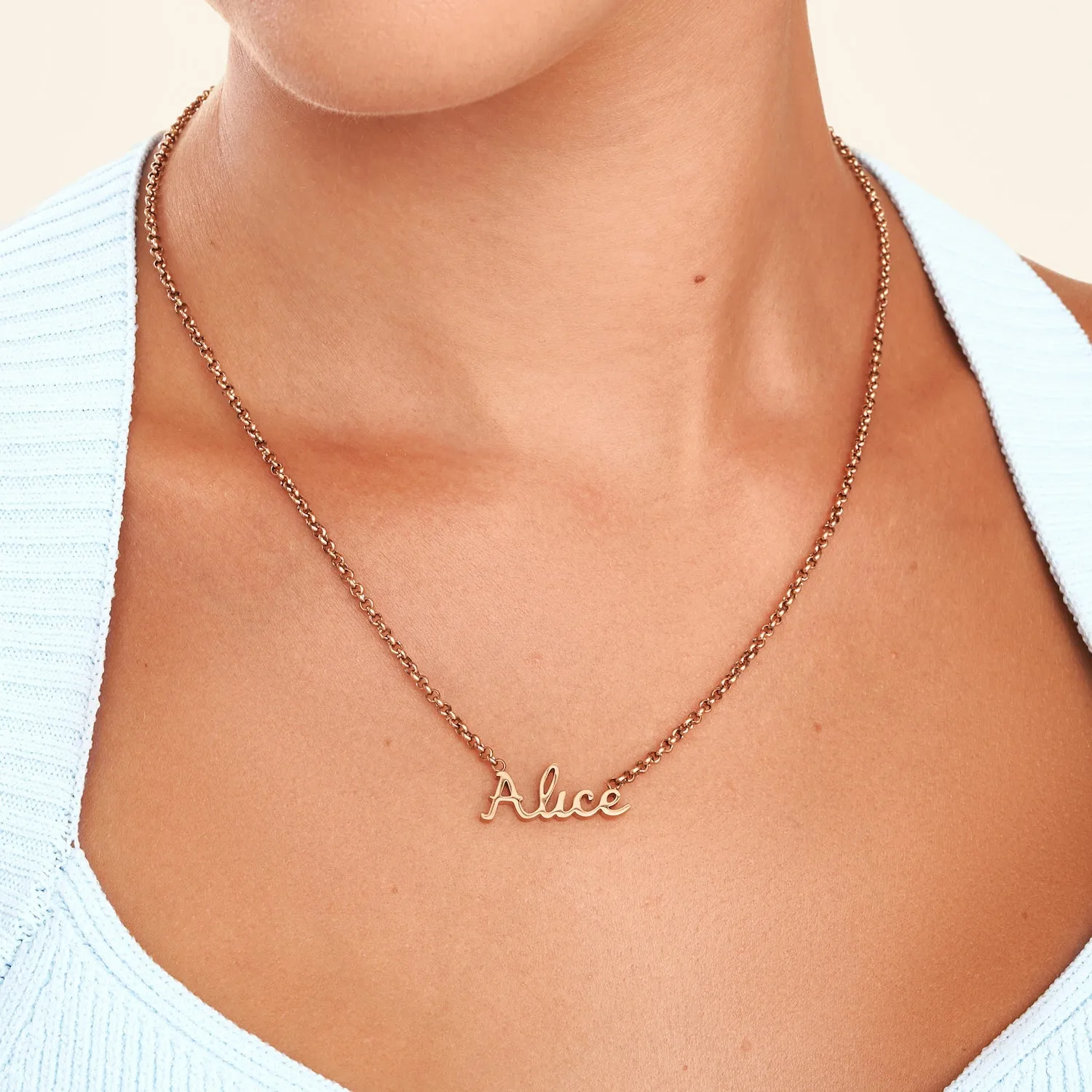 Cursive Name Necklace (Rose Gold) sold by Abbott Lyon product image thumbnail 2