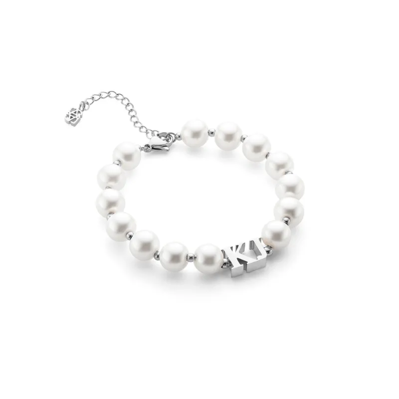 Lunar Pearl Initial Bracelet (Silver) sold by Abbott Lyon