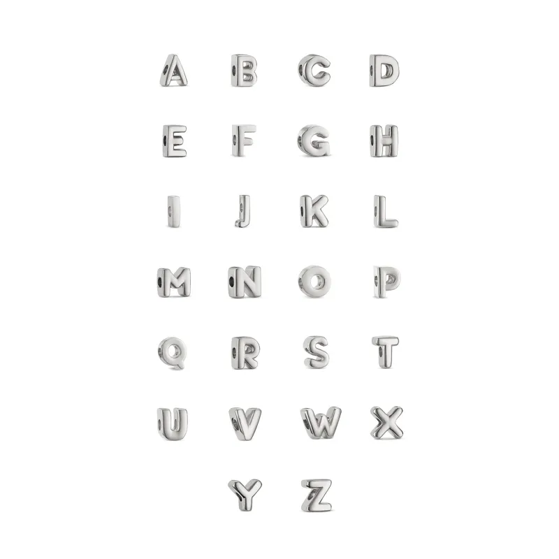 Bubble Initial Necklace Charm (Silver) sold by Abbott Lyon