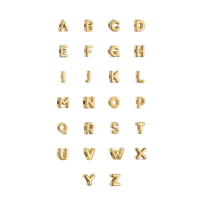 Bubble Initial Necklace Charm (Gold) sold by Abbott Lyon