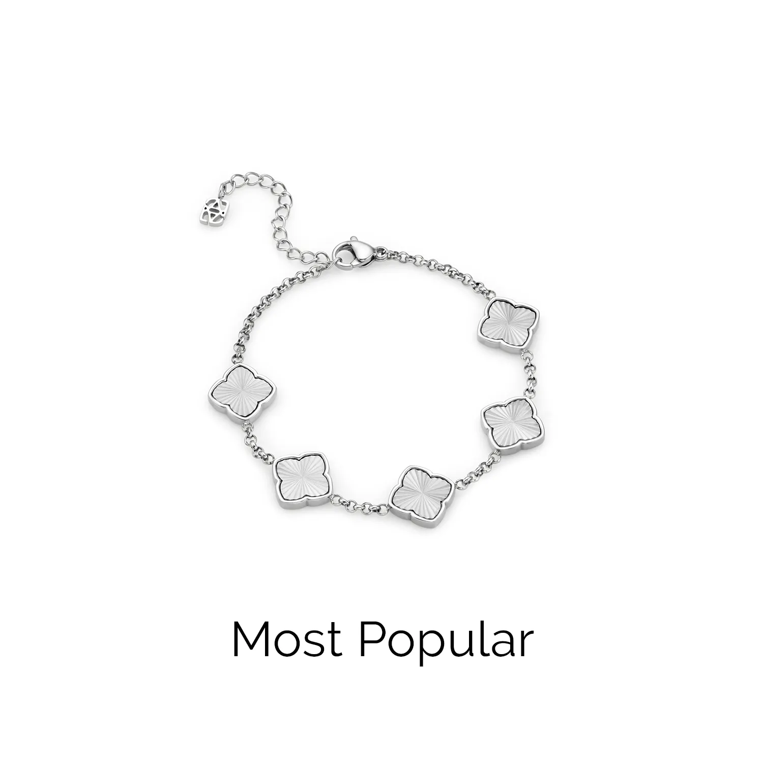 Textured Multi Clover Bracelet (Silver) sold by Abbott Lyon product image thumbnail 4