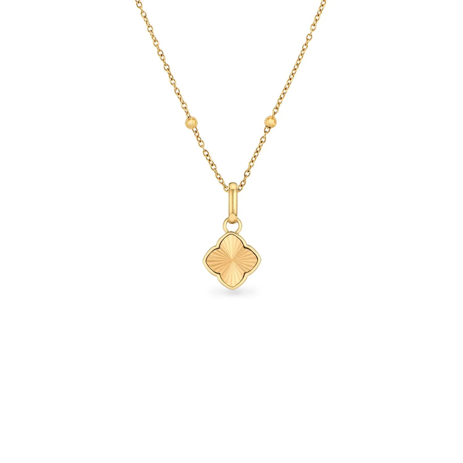Textured Clover Necklace (Gold) sold by Abbott Lyon product image thumbnail 5
